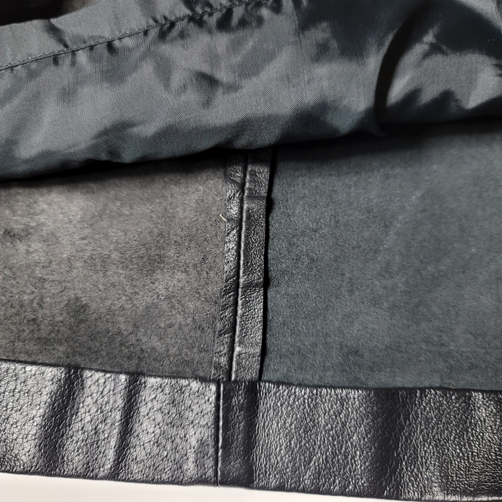 VTG Genuine Leather Mini Skirt, Size Small Biker Moto 90s Vintage - Picture 6 of 9